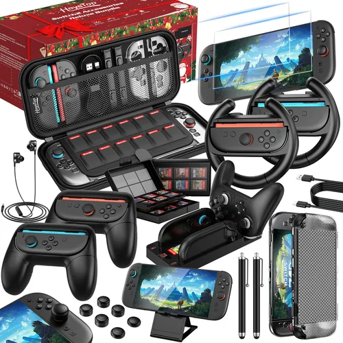 Imagen 1 del producto 21 en 1 para Switch 2 paquete de regalo de accesorios de caja, Kit de paquete de EVA Switch 2 2025 para Navidad, Halloween, regalo de lujo para hombres y mujeres