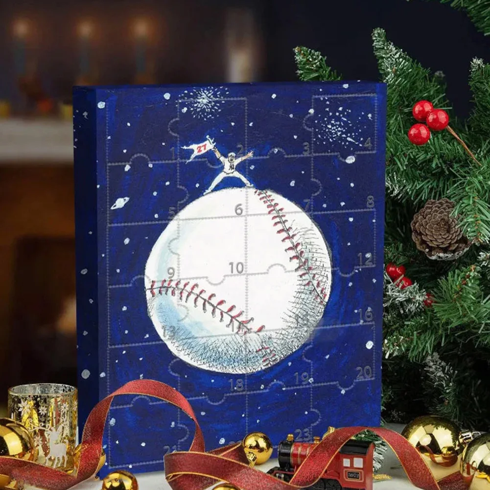 Christmas Baseball Advent Calendar 2024 24 Days Countdown Calendar Holiday Vacation Advent Calendar Xmas Gift for Kids Adults