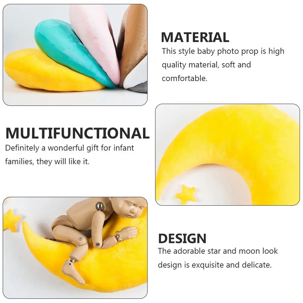 

5Pcs Moon Pillow Photography Props Newborn Full Month Photo Studio Infant Photo Accessories Baby Photography Pillow