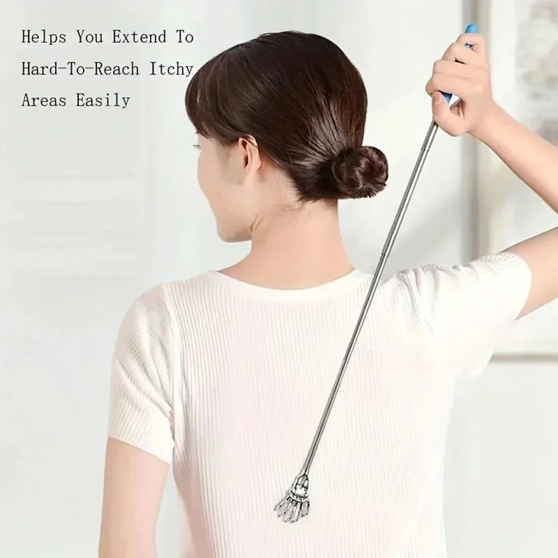 Portable Extendable Back Scratcher Stainless Steel Telescoping Back Scratcher for Both Human and Pets Extendable Back Massager