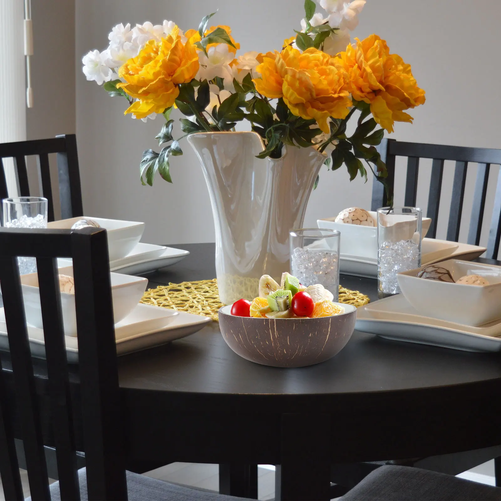 

1Pcs Coconut Shell Bowl Unique Pattern Key Storage Plate Home Decoration Decorative Snack Fruit Bowl Home Decoration