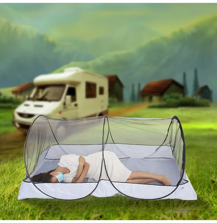 Mosquito tent  Outdoor Single Person Portable Installation Free Mosquito Proof Camping,  Foldable Mosquito Net