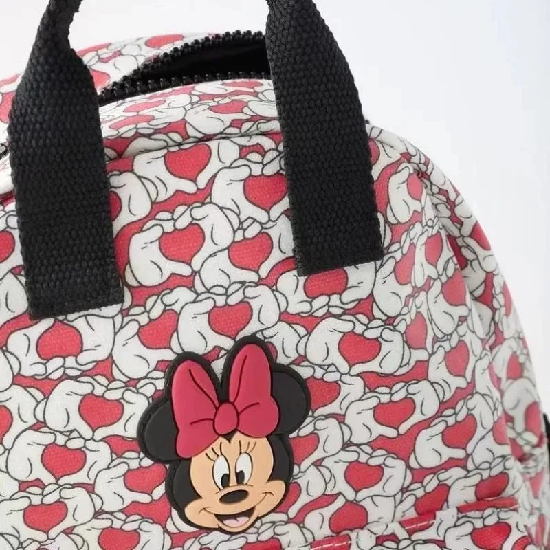 Disney 2024 New Cute Minnie Children\'s Backpack Girls Love Fashion School Bag Children\'s Casual Large Capacity Backpack