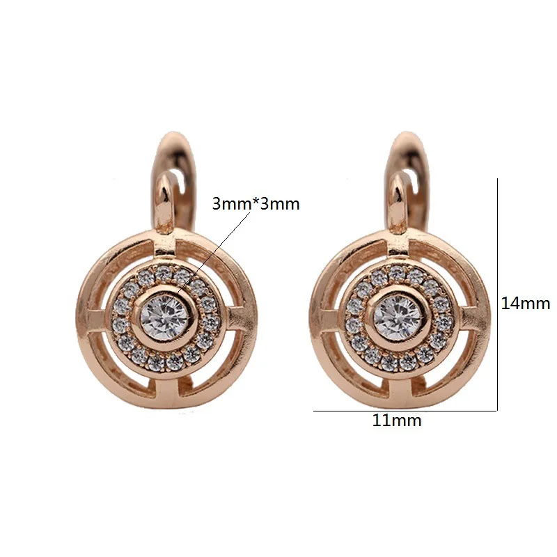 Fashion Exquisite Hollow Earring for Women Cute Girls Fine Birthday Friendship Jewelry Rose  Color Shiny Bling Earrings