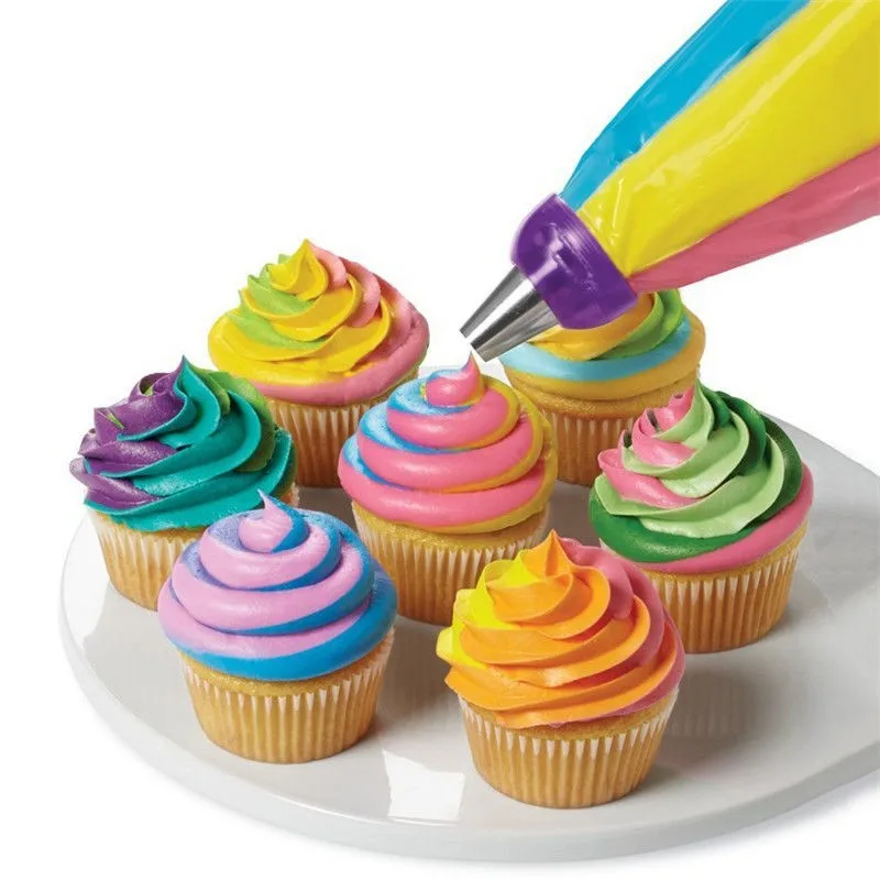 3Color DIY Nozzle Converter Coupler Icing Nozzles Chocolate Cake Single Hole/Three Holes Icing Piping Cream Cupcake Decorating