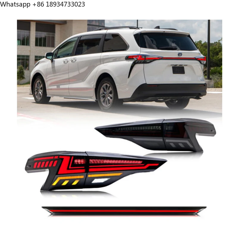 

Zhengwo оптовая продажа светодиодный задний фонарь для Toyota Sienna 2021-2023 автомобильные фонари аксессуары последовательные указатели поворота запуск задний фонарь