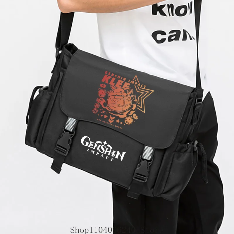 

Genshin Impact Paimon Klee Anime Cospaly Backpack School Bag Student Knapsack Anime Cosplay Handbag Messenger Bag