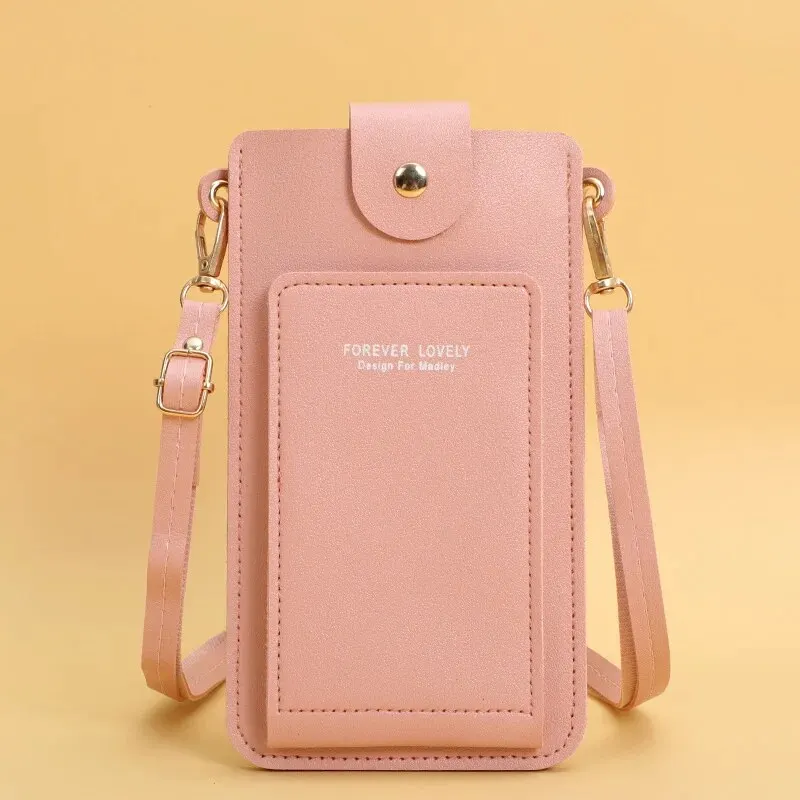 Damestassen Zacht lederen portefeuilles Touchscreen Mobiele telefoon Portemonnee Crossbody Schouderriem Handtas voor dames Goedkope damestassen