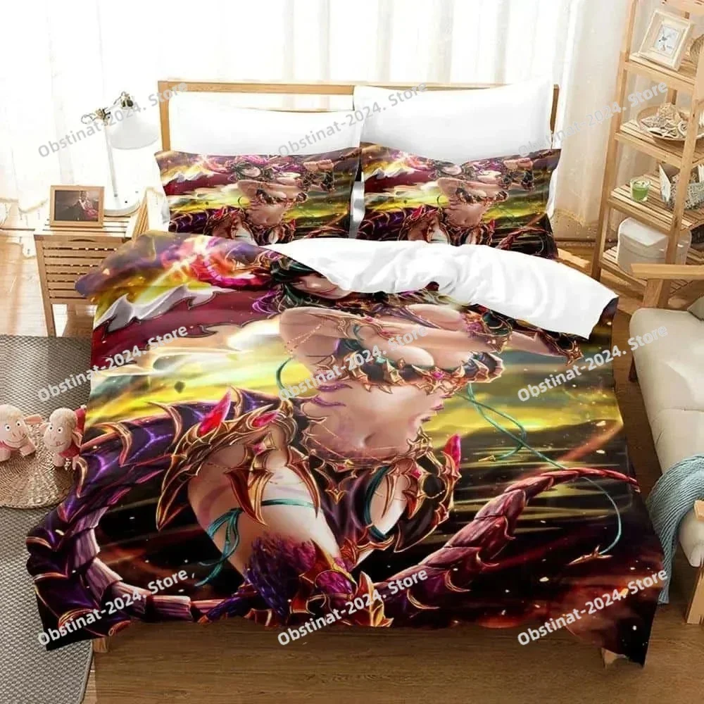 3D Anime Black Summoner Bedding Set Printed With Pillowcase Bed Duvet Cover Soft Single Double Queen Super King Size Adult Kid