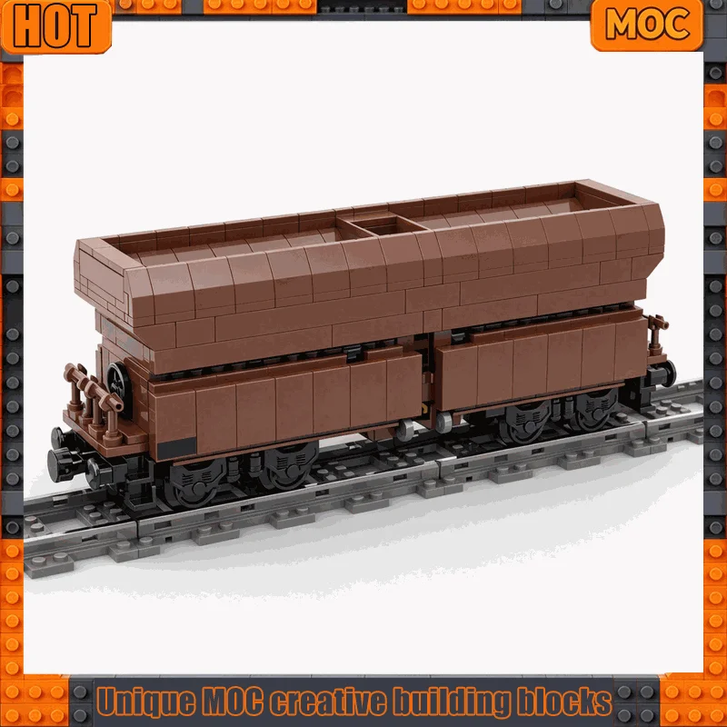 863Parts MOC Railway Freight Train Self Unloading Hopper Wagon Model Building Blocks DIY Creative Assembly Toy Gift Collection
