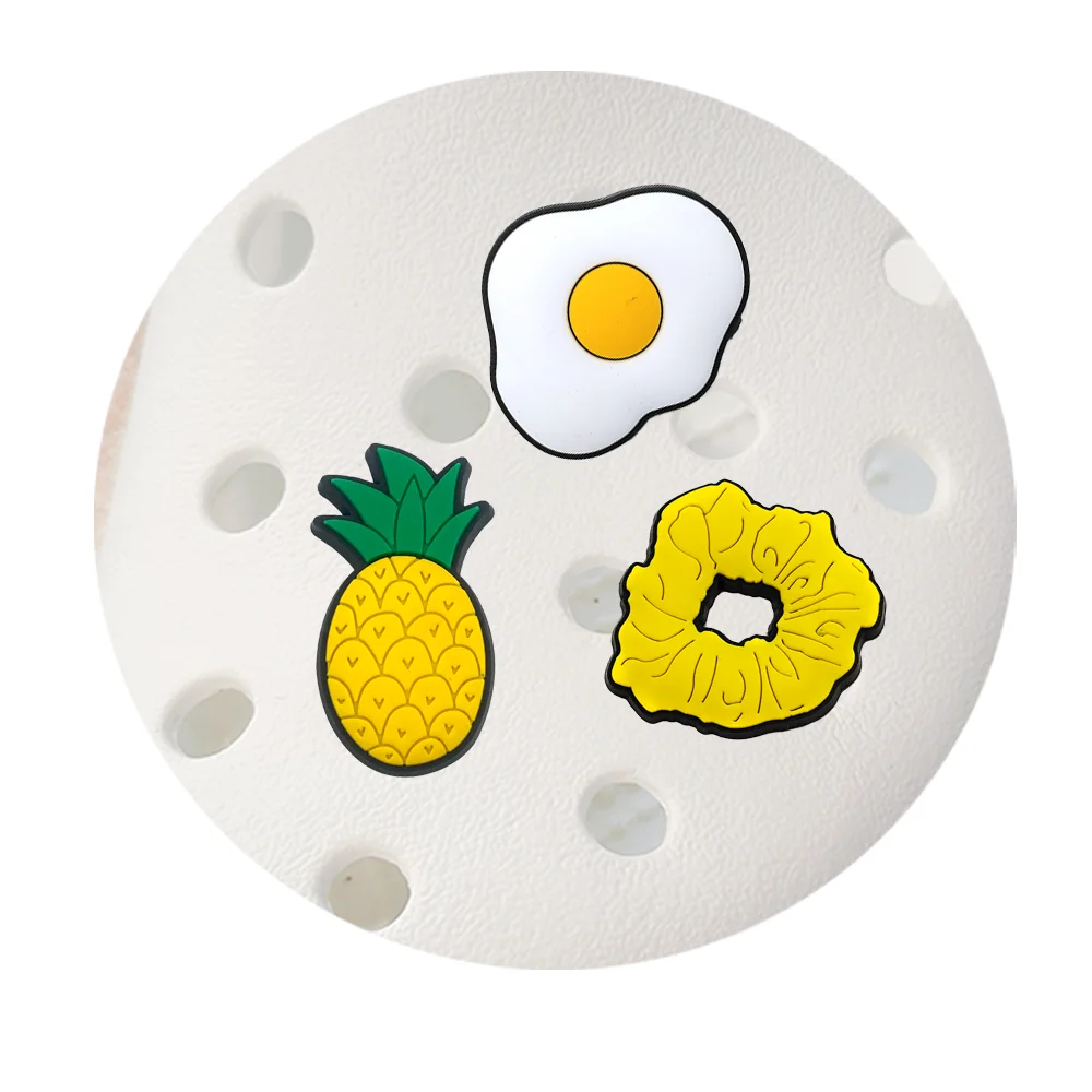 Shoe Charms for DIY Food Breakfast Fried Eggs Decoration Buckle for Shoe Charm Accessories Kids Party Girls Gift