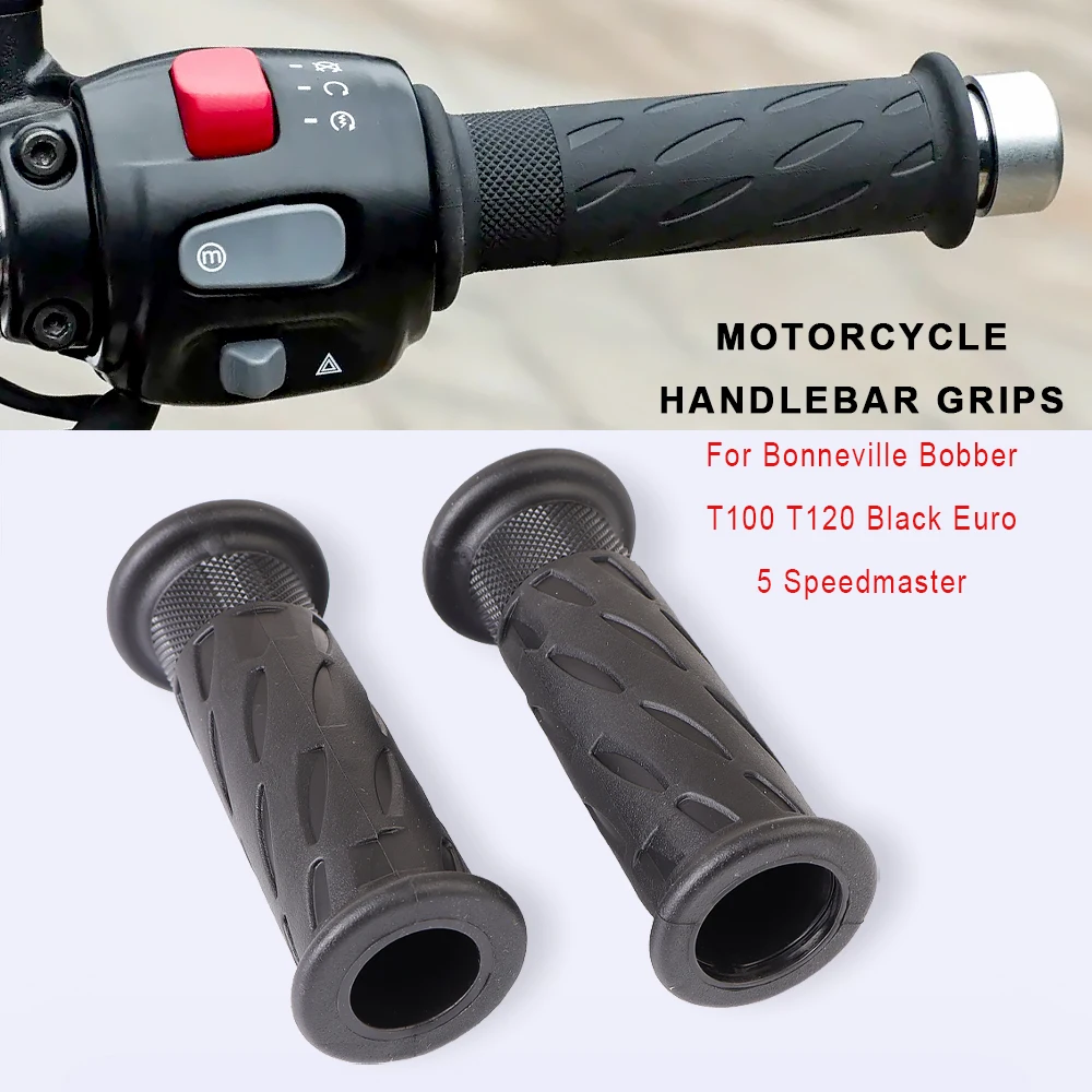 

Motorcycle Handlebar Cover 22/28 mm Rubber Grips Accessories For Triumph Bonneville Bobber Speedmaster T100 T120 Black Euro 5