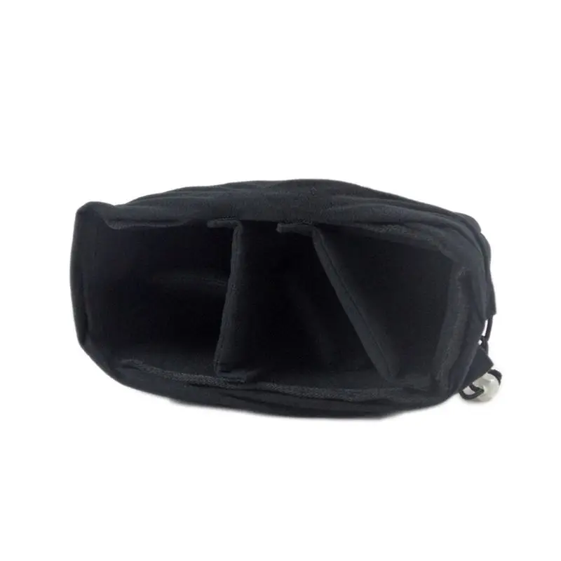 (A96Z) Camera Bag Camera Insert Bag with Drawstring Adjustable Divider Camera Lens Soft Bag for Nikon,Canon,Sony Black