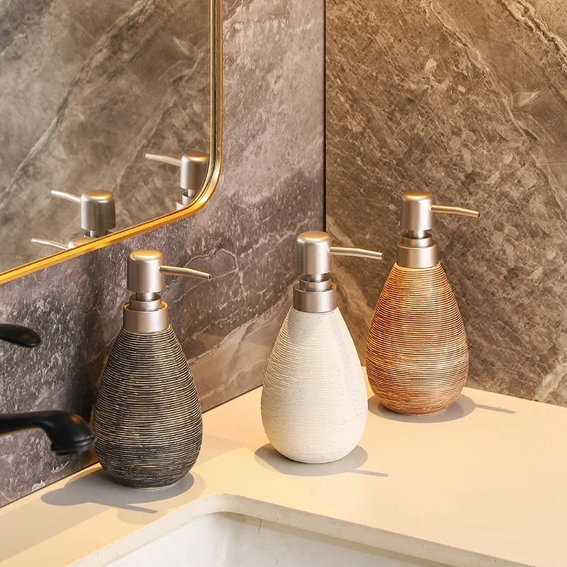 Retro Ceramic Lotion Press Bottle Japanese Bathroom Hand Soap Dispenser Shower Gel Sub Bottle