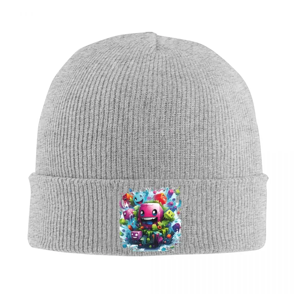 Game Geometry Dash Runner Knitted Caps for Women Men Beanie Winter Hat Acrylic Geometric Dash Hip Hop Caps