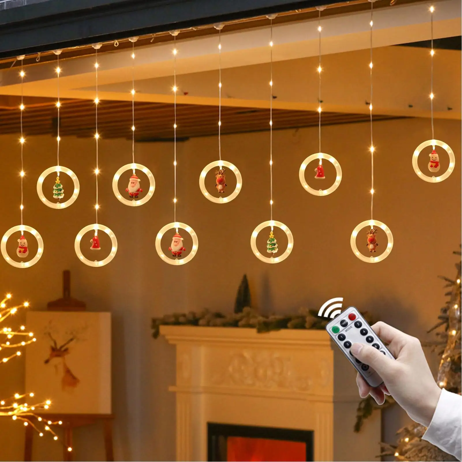 

Звездные огни, гирлянды, рождественские украшения для окон, водонепроницаемый праздничный декор, эстетическое освещение с регулируемой яркостью для внутреннего патио, дерева