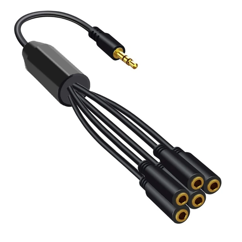 3.5mm AUX Cable 1 to 3/4/5/6 Extension Line 3-Section 3.5mm Male to Multiple 3.5mm Female Stereo Splitter Cord Wire