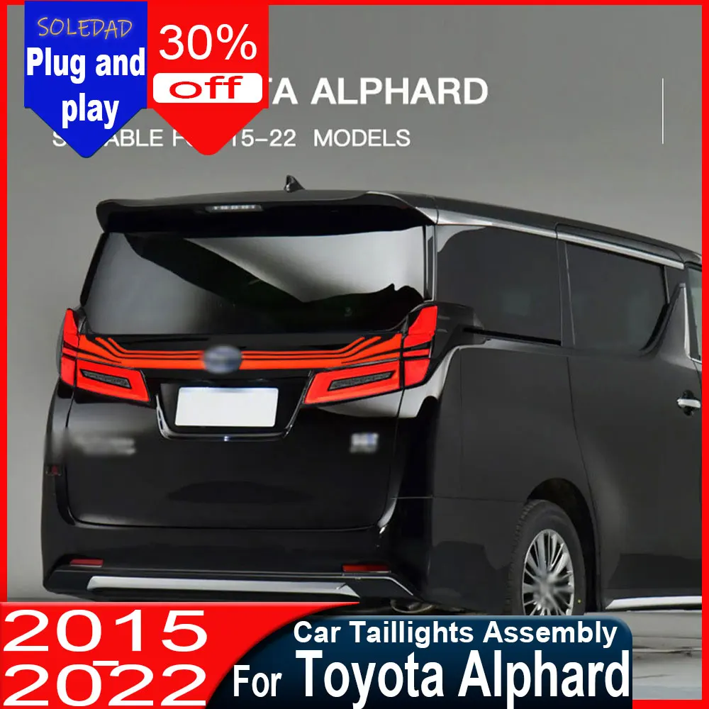 For Toyota Alphard LED Taillight 2015 2016 2017 2018 2019 2020 2021 2022 2023 Dynamic Signal Tail Lamp Auto Accessories