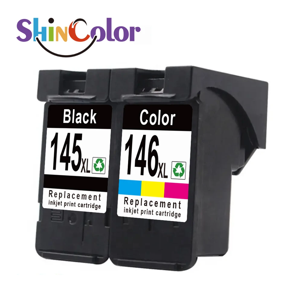 ShinColor Canon 145xl 146xl Remanufactured Ink Cartridge Replacement for Canon TS201 TS301 3110 TR4510 iP2820 MX491 MG2410 2510