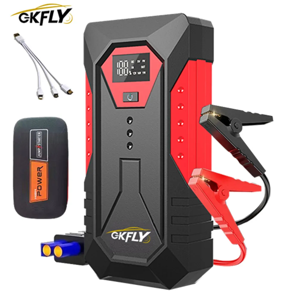 GKFLY 1200A Car Jump Starter Portable Power Bank Car Battery Booster 12V Car Starting Device for Petrol Diesel 6.0L/4.0L