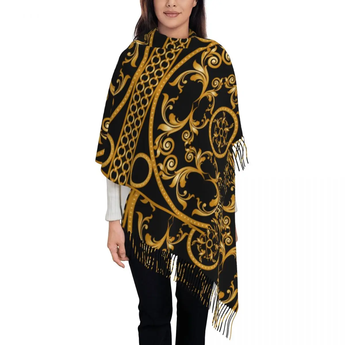 

Luxury Baroque Women's Pashmina Shawl Wraps Fringe Scarf Long Large Scarf