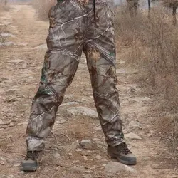 Men's Tree Camo Hunting Fishing Pants Jungle Photography Bird Watching Wear-Resisting Casual Loose Mountaineering Full Pants