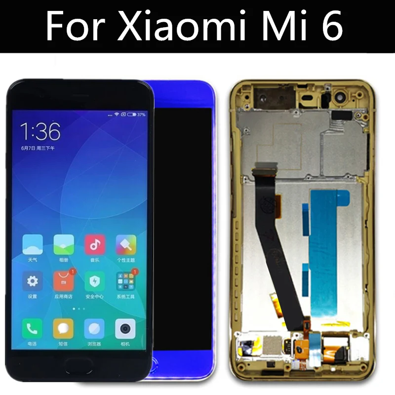 5.15  FOR Xiaomi MI Mi6 Mi 6 LCD Display+Touch Screen+tools Replacement Accessories with Fingerprint recognition