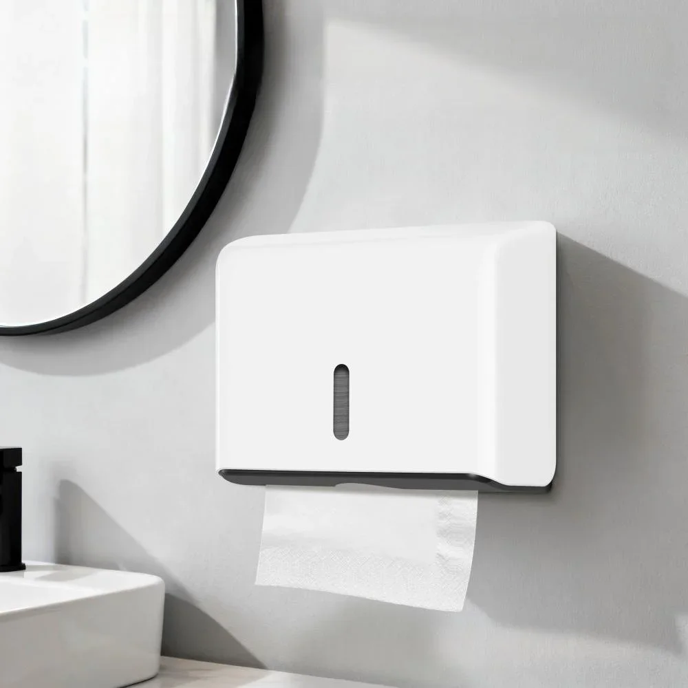 Wall‑Mounted Paper Towel Dispenser, Commercial Fold Hand Tissue Box, No‑Drill & Screw Installation for Bathroom Kitchen Hotel