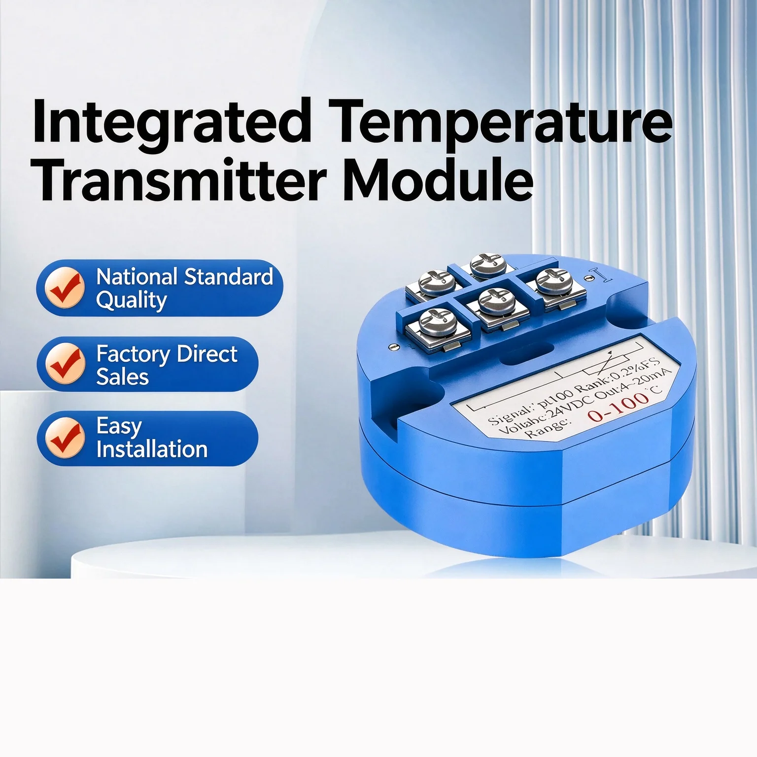 RTD PT100 Temperature Sensor Transmitter Module 0-200 Degree DC 24V Input 0-10V Output Temperature Detector Sensor Module