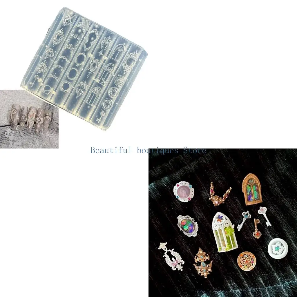 U4LF Detachable 3D Embossed Silicone Template For Professional Nail Artists And Home DIY Enthusiasts Jewelry Tool