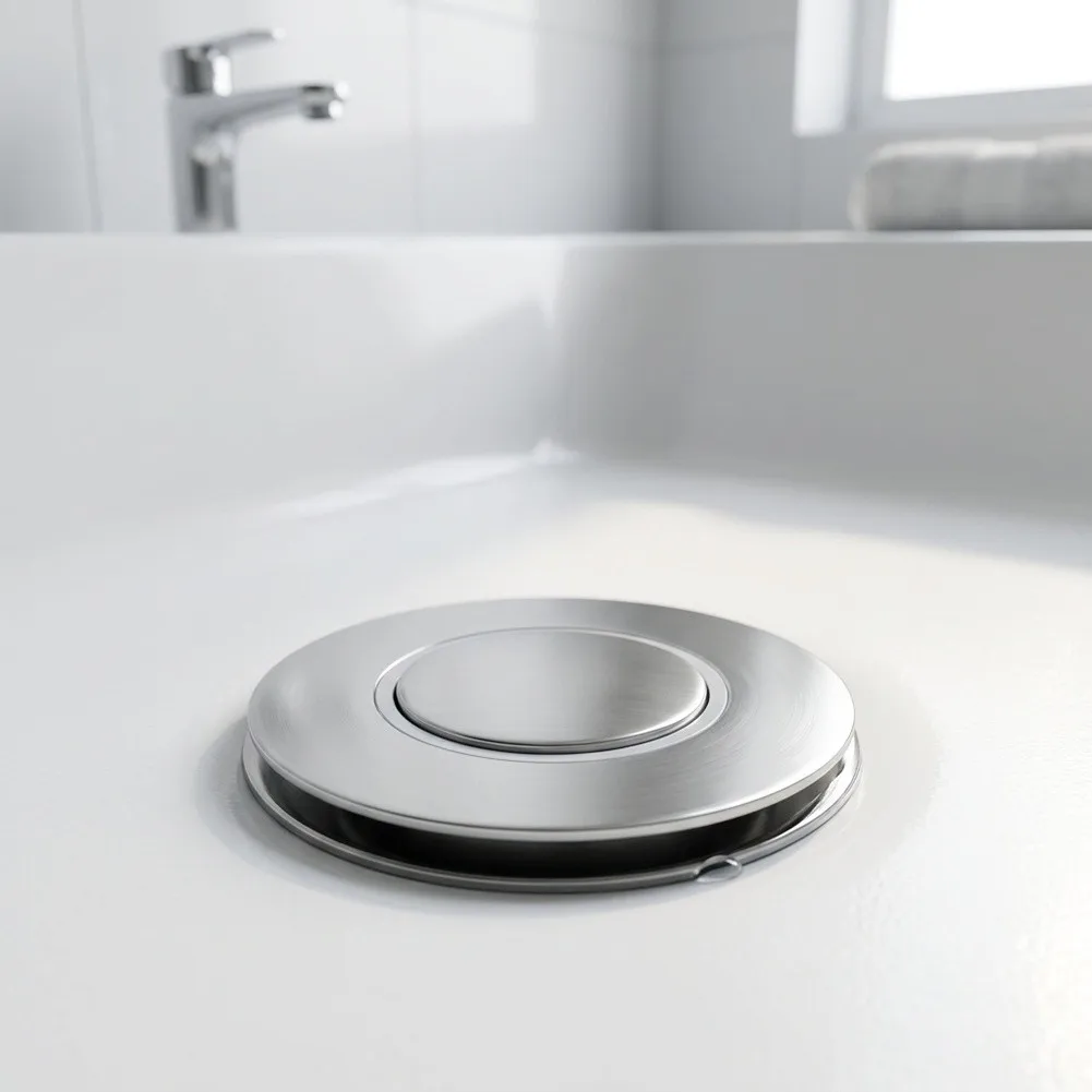 Sink Drain Stopper Constructed from Mixed Grade Stainless Steel for Structural Integrity in Humid and Frequent Use Settings