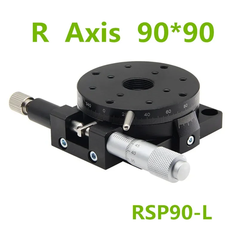 

R Axis 90MM 3.6" Manual 360 Degree Heavy Load Rotary Sliding Table Micrometer Precision Adjust Angle Platform Optical RSP90-L