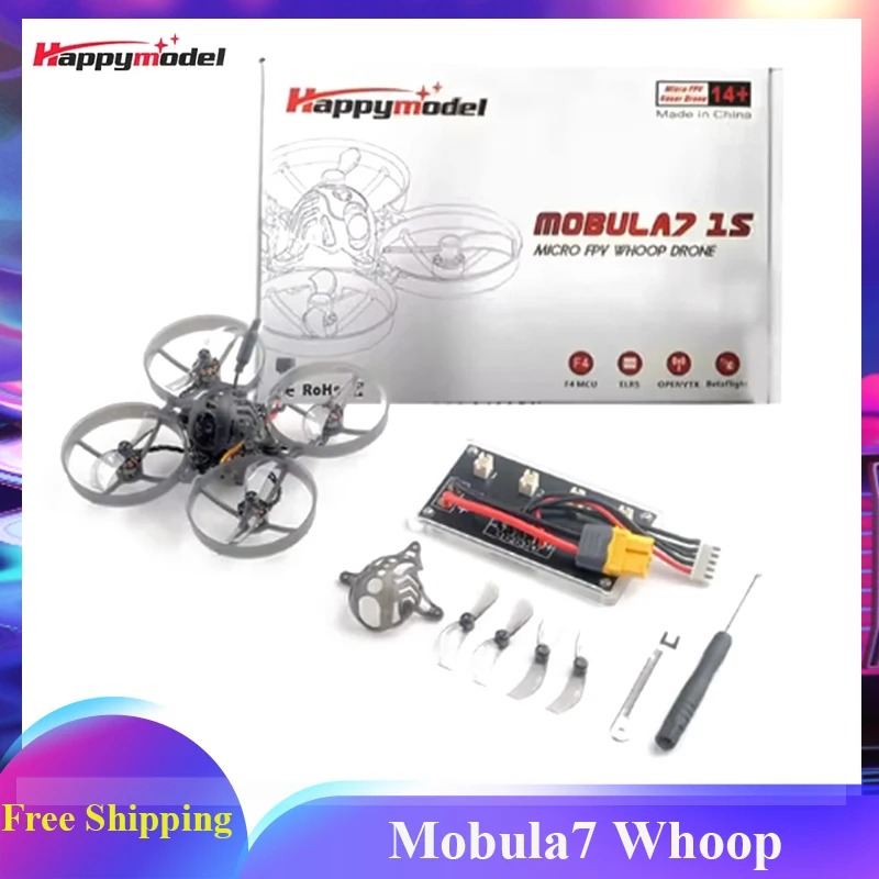 Happymodel Mobula7 Mobula 7 1S 75mm Micro FPV Whoop RC FPV Racing Drone with 5.8G Openvtx 400mW VTX Caddx Ant Camera RS0802