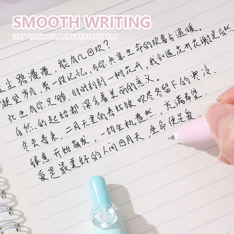 3 Pcs/Set Mini Short Portable Retractable Gel Pens Gradient Candy Colors 0.5mm Fine Point Black Ink Quick-Dry Smooth Writing Pen