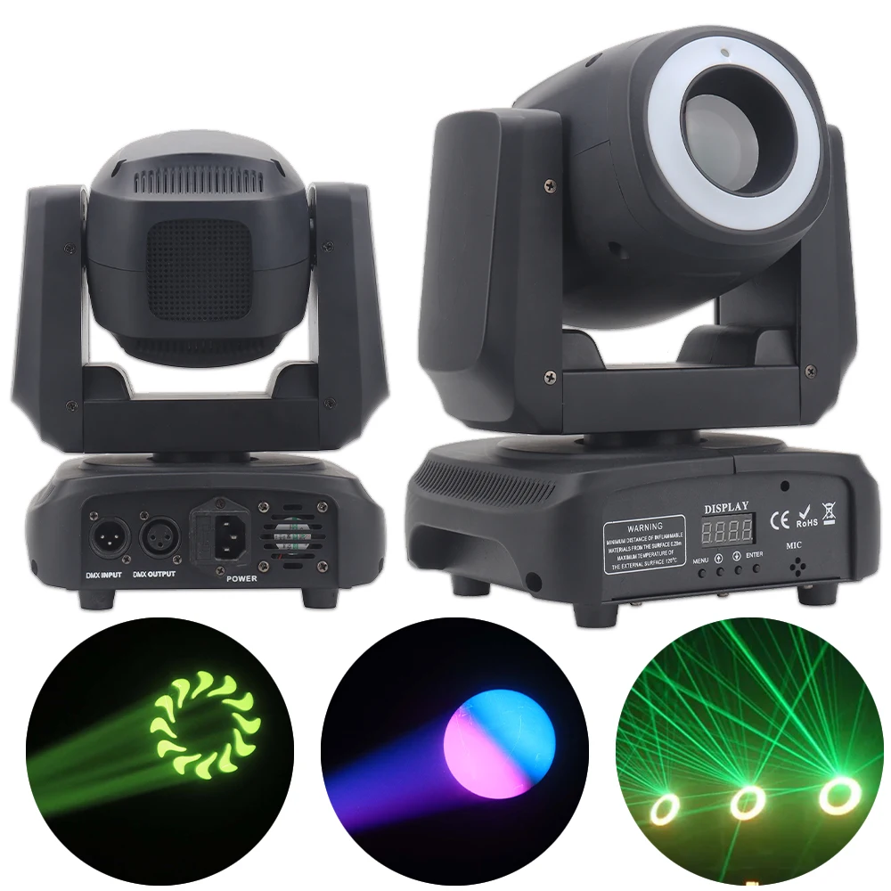 85W Spot Laser Moving Head Light 8 Gobos Beam Lights 8 Patterns YUER Led Dj Lights DMX512 Sound Control For Church Party Disco