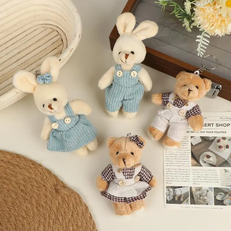 

Cartoon Rabbit Bear Plush Keychain Stuffed Animal Doll Soft Pendant for Backpack Purse Kids Gift Room Decor