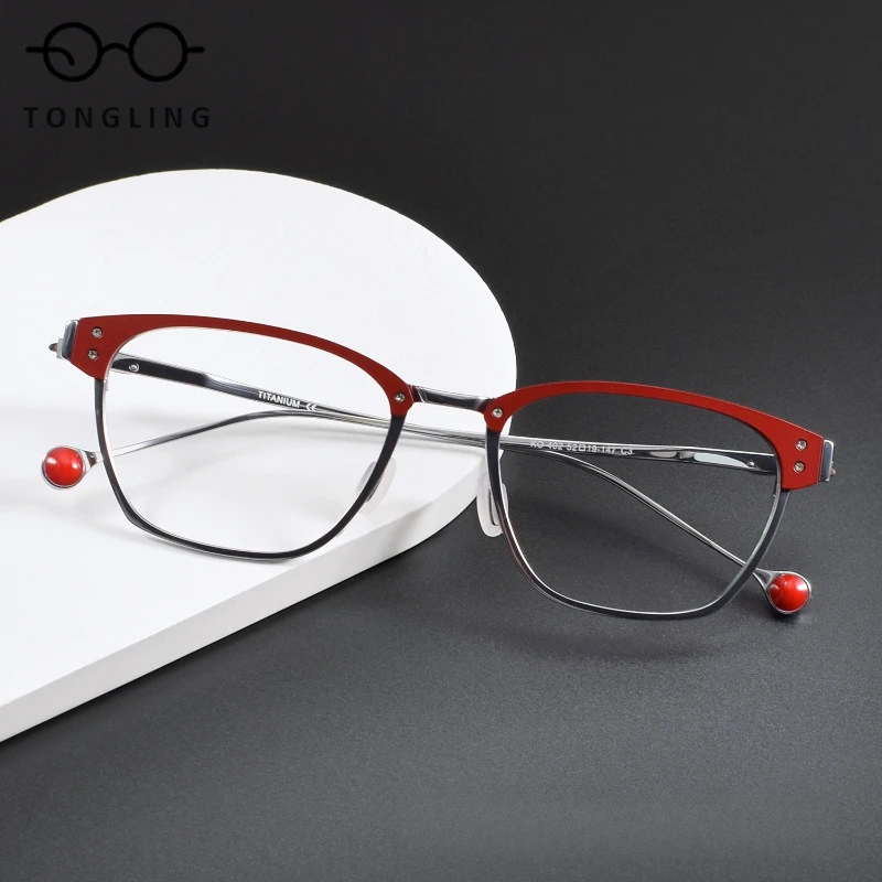 

2026 New Style Fashionable Men Large-Frame Highend Pure Titanium Material Women High-Quality Handcrafted Business Eyeglass Frame