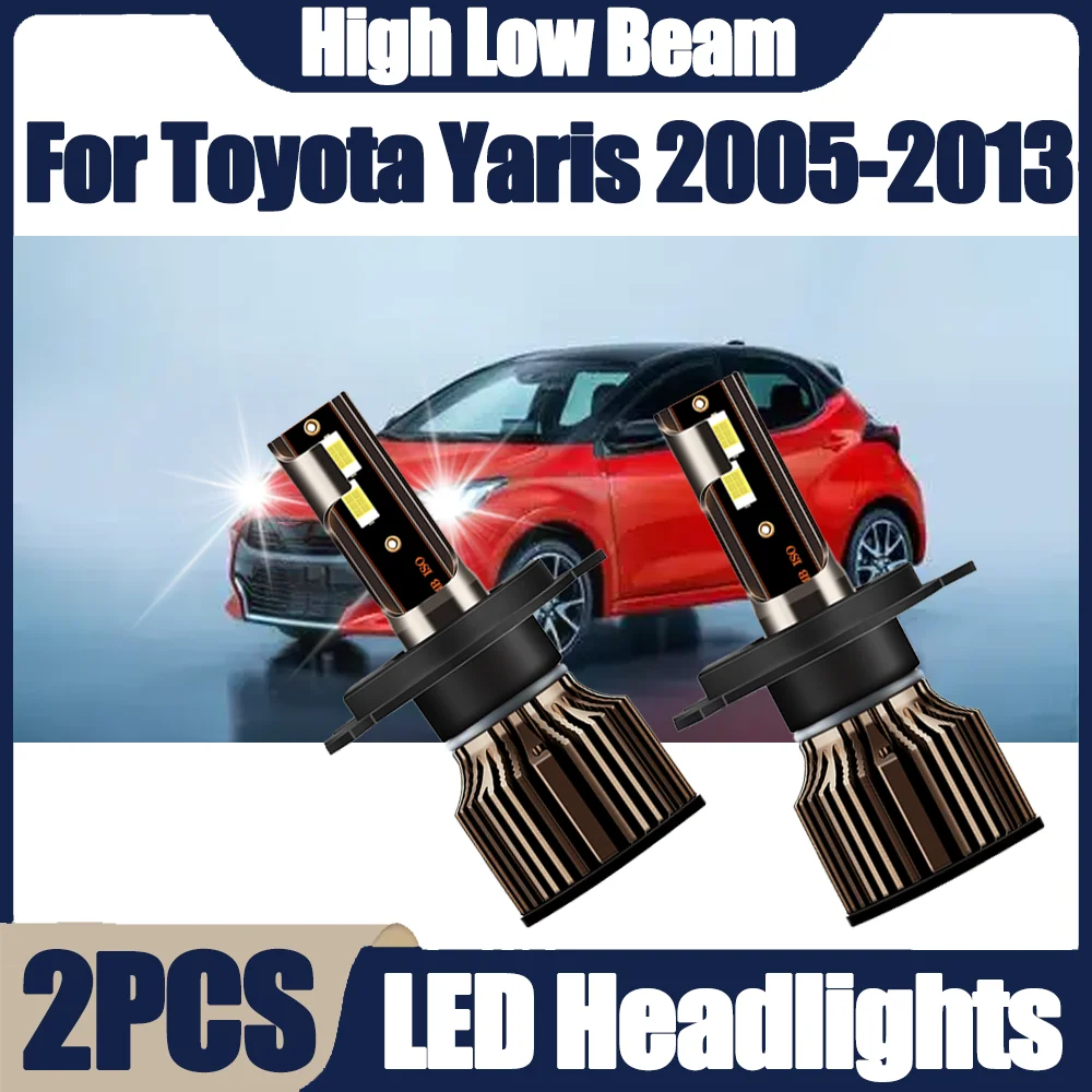 

2PCS 3570 CSP Chip Car Headlamps H4 LED Headlight Bulbs 130W 6000K Super White 30000LM High Power 12V For Toyota Yaris 2005-2013