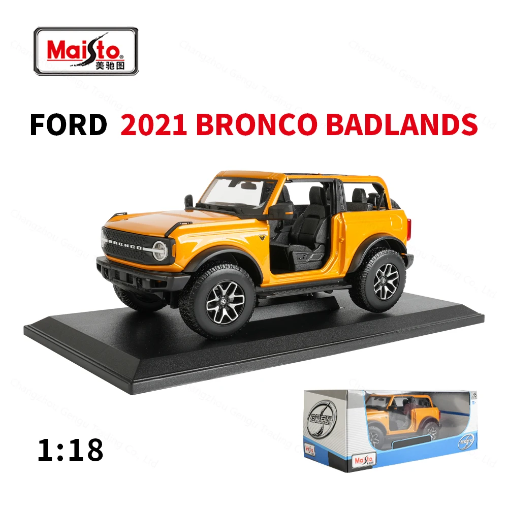 

Maisto 1:18 2021, Ford Bronco Badlands, статические литые автомобили, Коллекционная модель автомобиля, игрушки