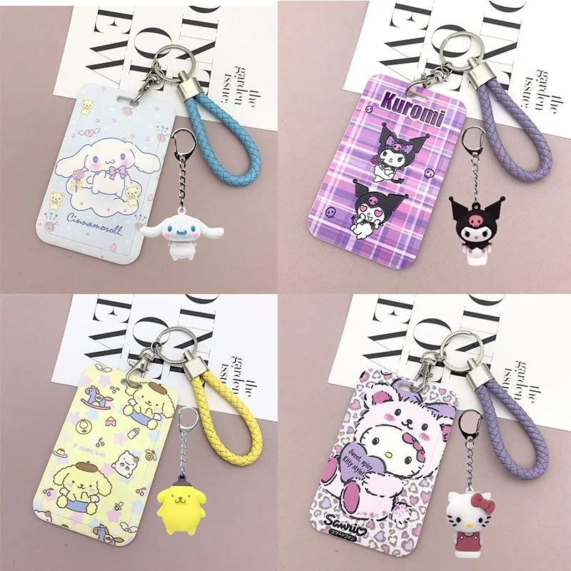 Sanrio cinnamoroll My melody pompompurin new cute cartoon pattern student portable bus meal card subway access card set pendant