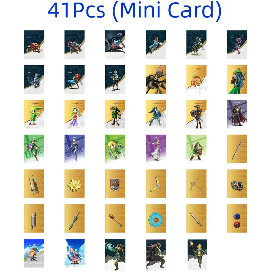 New 41Pcs Zelda Amiibos Cards Apply to the Legend of Zelda: Tears of the Kingdo and Breath of the Wild Latest Paragliding NFC