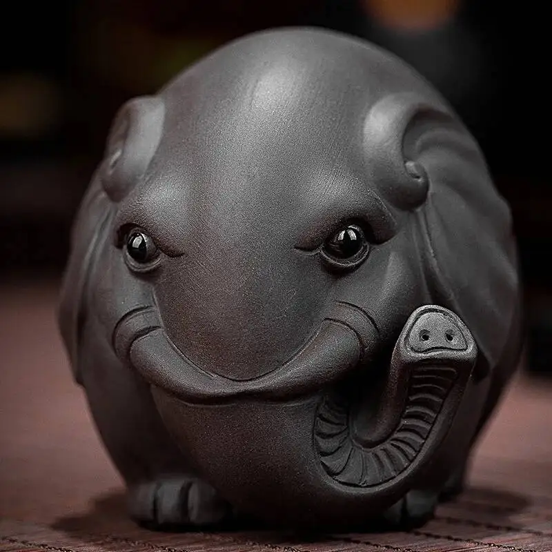 Tea Pet Purple Clay Wealth-attracting Ornament Elephant Tea Play Tea Table Auspicious Elephant Ornament