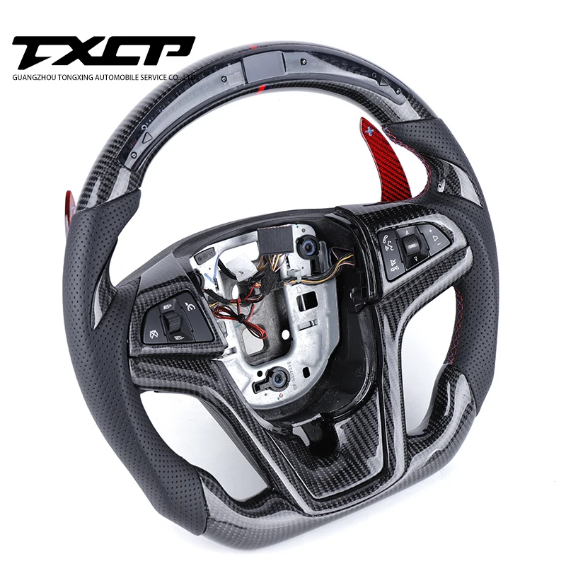 مناسب مخصص لسيارة شيفروليه كامارو كورفيت 2012-2015 عجلة القيادة الذكية المصنوعة من ألياف الكربون LED