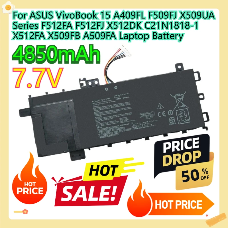 

For ASUS VivoBook 15 A409FL F509FJ X509UA Series F512FA F512FJ X512DK C21N1818-1 X512FA X509FB A509FA Laptop Battery
