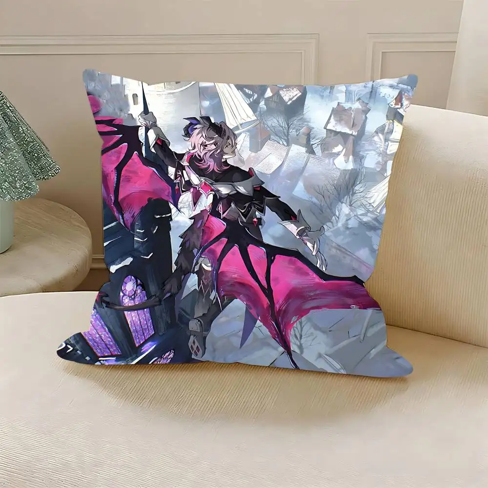 G-Genshin Impact D-Durin Printed Pillow Cover Cushion Case Simple Sofa Pillow Case No Pillow Core