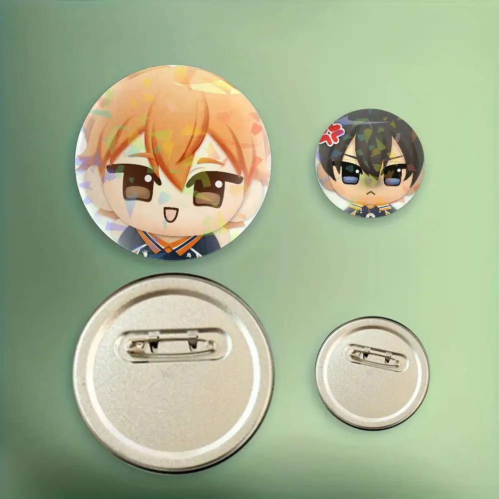 Cartoon C-haracter S-shoyo Tobio Badge Set Glass Shine Brooches Lapel Backpack Costume Gifts Decoration birthday