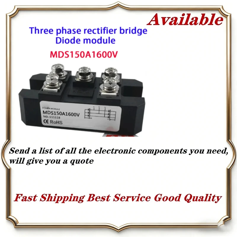 100A 1600V SDS100A-1600V SDQ100A-1600V Single-phase three-phase rectifier bridge with radiator MDS MDQ100A Set of 1600V SDQ100A