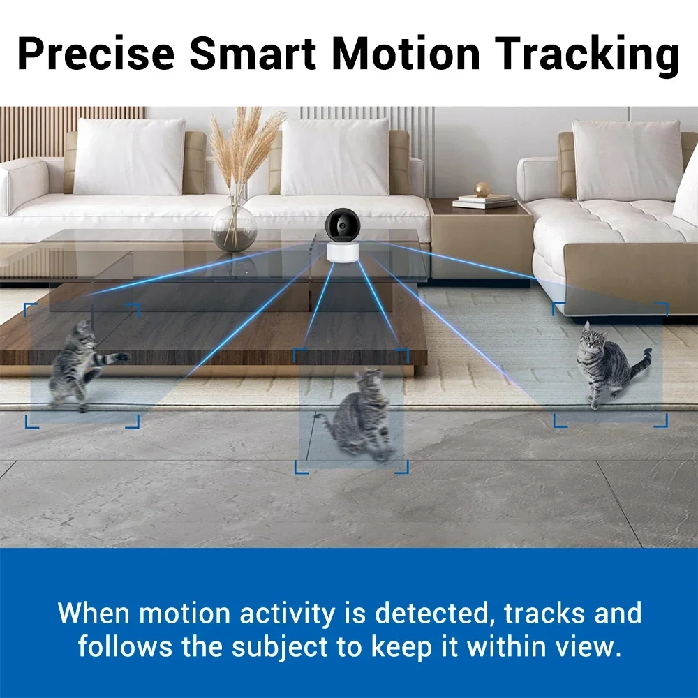 كاميرا مراقبة متعددة الحزمة 5 ميجابكسل تعمل بالواي فاي مع 2K HD تتبع الحركة للرؤية الليلية 2-Way الصوت في الوقت الحقيقي تنبيهات O-Kam App #3