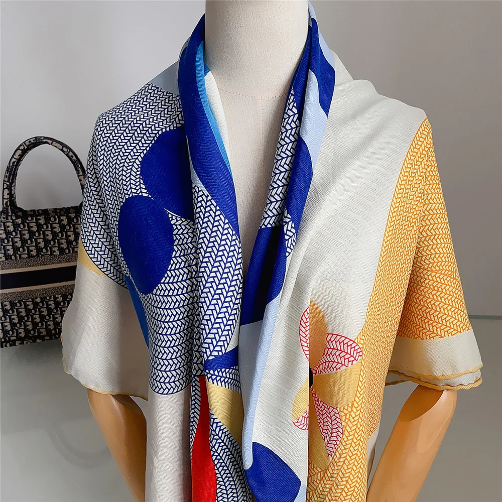 

Women's Versatile Faux Silk Wool Scarf 130x130cm Soft Warm High-End Gift Office Party Travel Daily Ladies Fashion Wrap