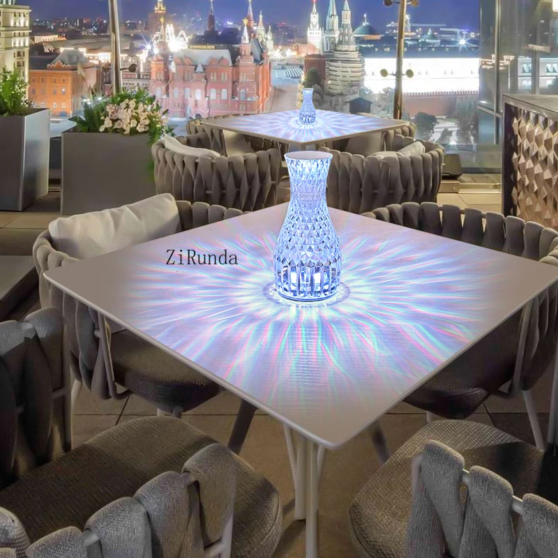 Vase crystal desk lamp, bedroom bedside desktop decorative night light, creative touch ambient light